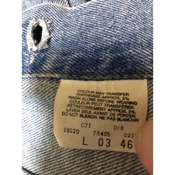 Levi Strauss Woman Large Denim Jacket Orange Tag Blue Trucker 75405 0212 - Picture 7 of 9